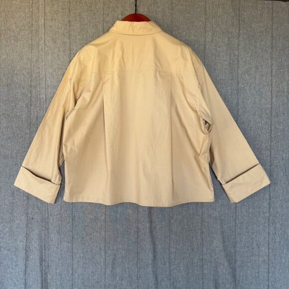 Song of Style Kelso Top 100% Cotton Sand Beige Oversized Button Up Shirt Size S - Picture 8 of 15